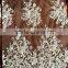 HOT ! 2015 NEW design white bridal lace fabric with beading