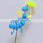 4 Inch Caterpillar with Umberlla Garden Decoration Plastic, Garden Sticks