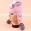 plush animal hat/adult animal winter hats/plush hat/plush pig hat