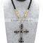2016 New European Decorative Openwork Cross Female Vintage Long Beaded Necklace