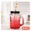 16oz colored glass mason jar with embossed logo