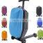 light blue hard travel scooter bag