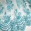 2015 New arrival high quality french net beaded lace fabric turquoise blue french lace fabric