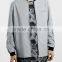 Men's Grey Color Long Line Bomber Coat