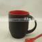 Creative Magic 11 oz Color Changing Matte Outer Black And Inner Color Ceramic Coffee Mug Eiyh Inserting Spoon