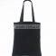 100% Cotton Canvas Shopping Bag Black Environmental Hand Carry Canvas Bag