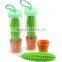 high quality creative design green cactus shape soft pvc cactus pen magnet