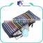 Custom women zipper stripe mesh cosmetic bag for girls