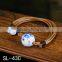 new summer cord braided porcelain flower charm bracelet