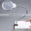 Portable 2X LED Goose Neck 20X Stand Floor Stand Magnifier Lamp Vertical