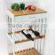 KD wooden kitchen trolley with metal basket