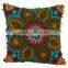 Suzani Embroidered Cushion Cover Indian Pom Pom Lace Pillows Boho Ethnic Cushions Shams