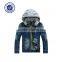 wholesale fashion plain zipper men's denim jacket with fleece hoody