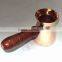 Copper turkish coffee pot with wood handles,