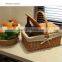 Handled Rectangular Natural Wicker Hamper Box With Liner