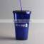 food grade material PS party glass with straw for promotional