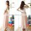 Latest fashion new women sexy plain color high waist chiffon maxi skirt