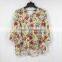 China supplier clearance stock lots women flower print chiffon blouse