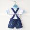 Fashion Little Baby Boy Clothes Set With Navy Shortall