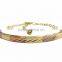 Micron Finish Three Tone Imitation Bangle Bracelet With Extension Link Chain