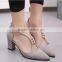 F20010H Pointed suede shoes women new design women dress shoes high heel hollow ouot shoes