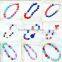 Wholesale Ameriacan Flag BABY GIRL CHUNKY RHINESTONE BEADED NECKLACE