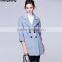 ladies 3/4 sleeves double-breasted wool thin fabric coat