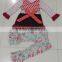 2017 Christmas trees print red festival cotton children boutique clothes