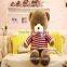 Handmade Giant plush teddy bear soft toys with strip sweater wholesale with small MOQ