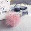 Fashion fur pompom hair band girl fur ball hair elastic mink fur accessory