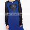 CHEFON Sequin heart detail heart print dress