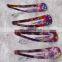 Wholesale goody printed flowers girls snap clip barrette