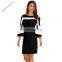 high quality classic casual women black and white dress