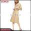New Design Wide Notch Lapels Ladies Cotton Overcoat Long Sleeve Wholesale Women Trench Coat