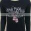 2017 Men's Good Designed Black O-neck Long Sleeve T-shirt With Front Printing