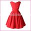 sleeveless boat neck belted side bowknot high waisted evening dress