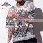 2016 Baiyimo wholesale china factory Europe Street paintings peacock printing short sleeved longline T-shirt men