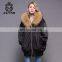 2017 Fashionable winter jacket big size women fur parka with raccoon fur collar big size