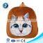Promotional Cheap Yiwu Soft Plush Toys For Kids Cute 3D Embroidery School Kid Backpacks Cat Backpacks