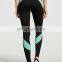 Yihao 2015 latest fashion design tight fitted nice color waistband high quality lycra sports fitness leggings