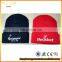 Knitted Embroidery Beanie 100% Acrylic Made Low MOQ Jacquard Woven Logo