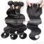 Brazillian hair body wave virgin hair bundles with lace closure