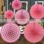 The new festive supplies color paper fan 6 sets of colorful paper Lahua ruscifolia decor paper fan