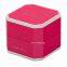 Octagonal cardboard ring jewelry box red texture paper gift box with custom gold foil logo