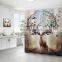 i@home eco friendly tree deer mouldproof animal polyester shower curtain and rug set print