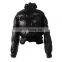 TWOTWINSTYLE Parkas Women Coats Stand Collar Long Sleeve Patchwork Rivet Streetwear Casual Cotton