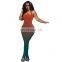 Gradient Sleeveless Halter Neck Open Back Elastic Waist Sport Women Flare Jumpsuits Rompers Elegant One Piece Overalls