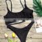 Hibkn solid bikini set push up cut out bikini Brazilian 2019 black swimsuit monokini biquini women swimsuits Swimsuit Female