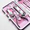 Stainless steel pu case nail clipper manicure set