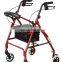 Rehabilitation Medical Exercise Equipment Aluminum Folding Walking Frame Walker with Seat and Footrest.